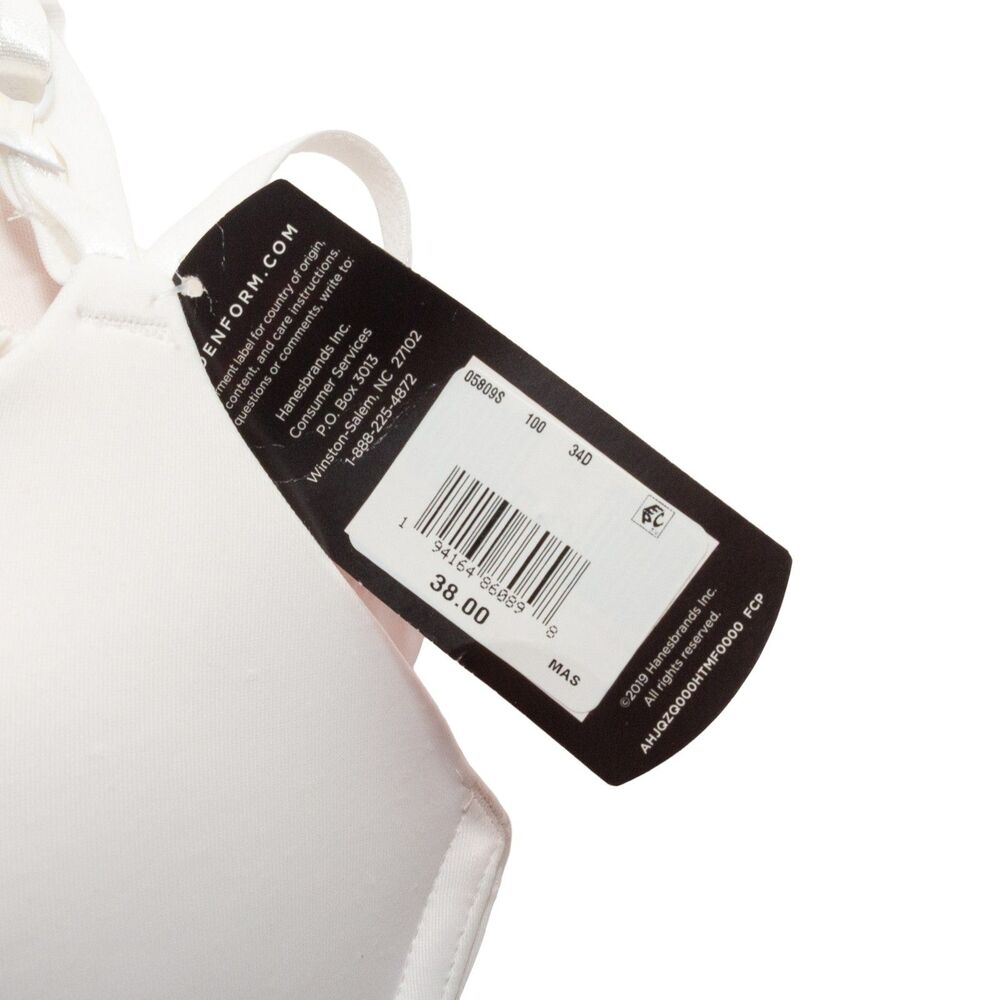 Maidenform 34D Women's Shaping Support Underwire Bra White New With Tags - Picture 6 of 6